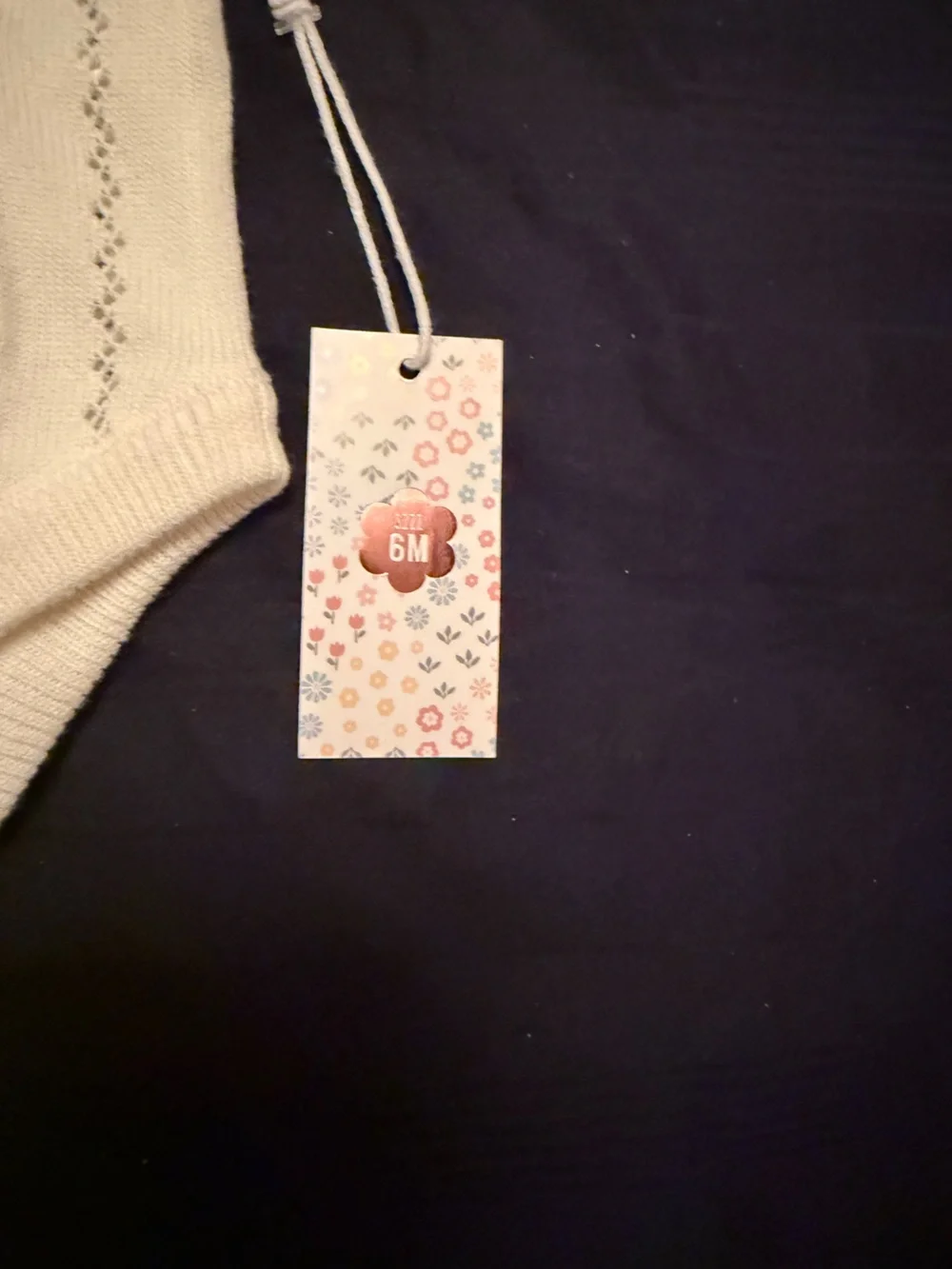 Cream Knit Cherry-Embroidered Baby One-Piece Romper by Between